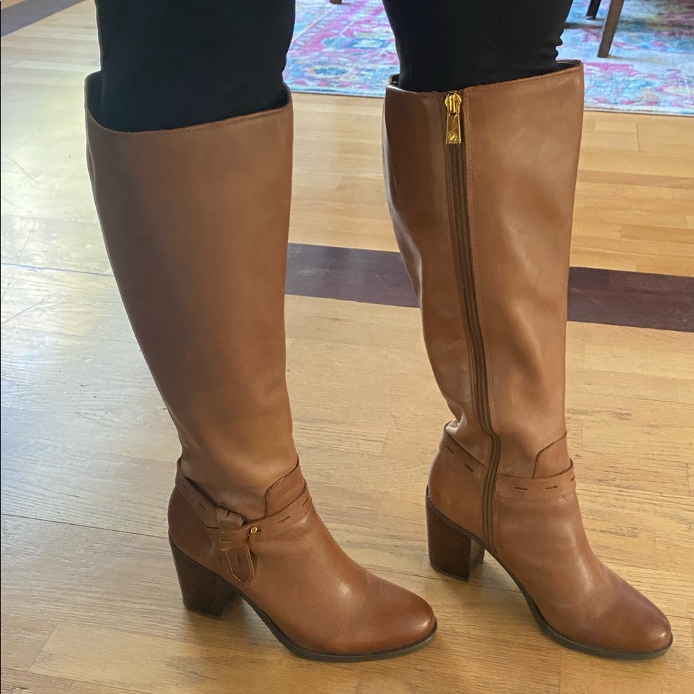 NATURALIZER WOMENS KAMORA LEATHER TALL KNEE-HIGH BOOTS Size 7 Wide Calf